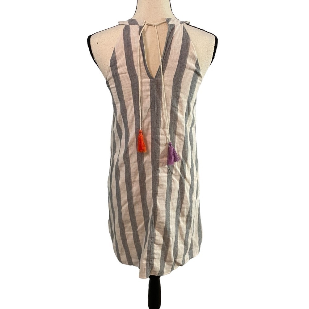 THML Anthropologie Embroidered Midi Dress Size Small Tassels - Picture 5 of 16